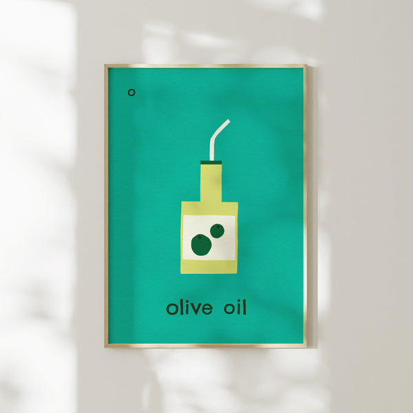 O for Olive Oil- Alphabet Art Print
