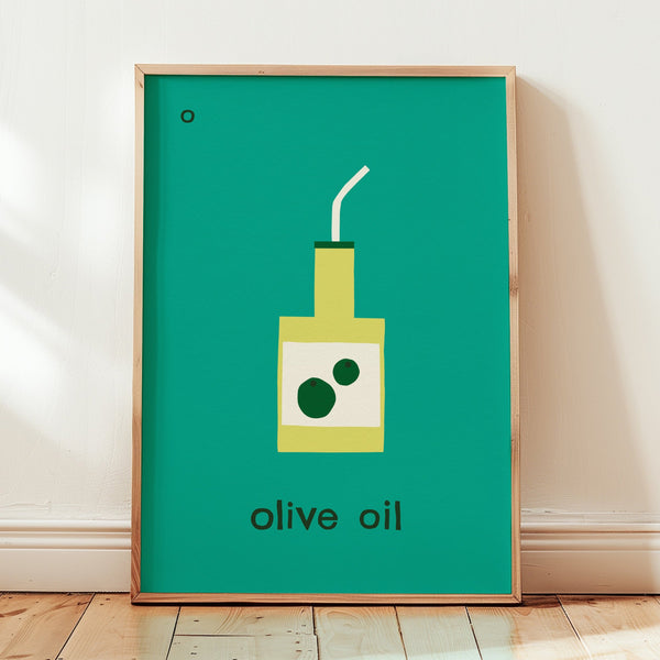 O for Olive Oil- Alphabet Art Print