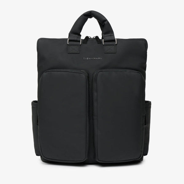 Ozzy Baby Change Tote and 2.0 Backpack (Matte Black)