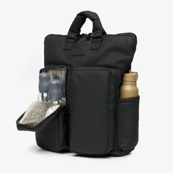 Ozzy Baby Change Tote and 2.0 Backpack (Matte Black)