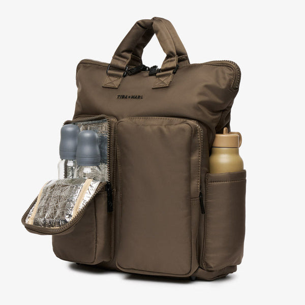Ozzy Baby Change Tote and 2.0 Backpack (Chocolate)