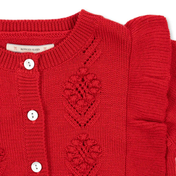 Fiol Frill Cardigan (Barbados Cherry)