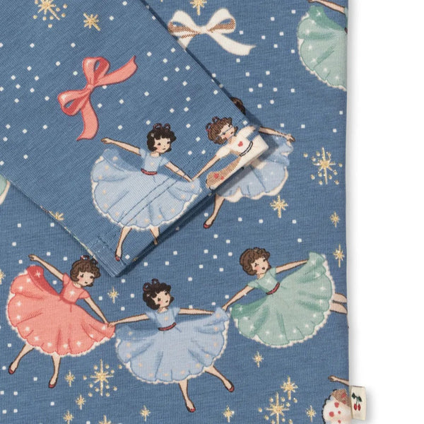 Bow Ballerina Cotton Top and Leggings Pyjama Set