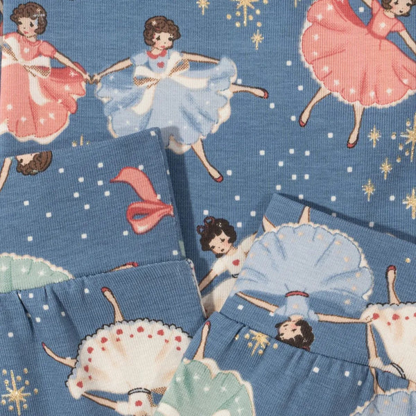 Bow Ballerina Cotton Top and Leggings Pyjama Set