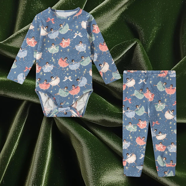 Baby Bow Ballerina Cotton Body and Leggings Pyjama Set
