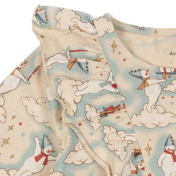 Snowman Party Print Frill Dress