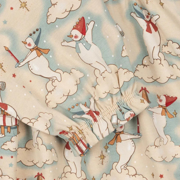 Snowman Party Print Frill Dress