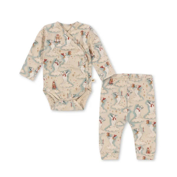 Snow Baby Wrap Romper and Leggings Set