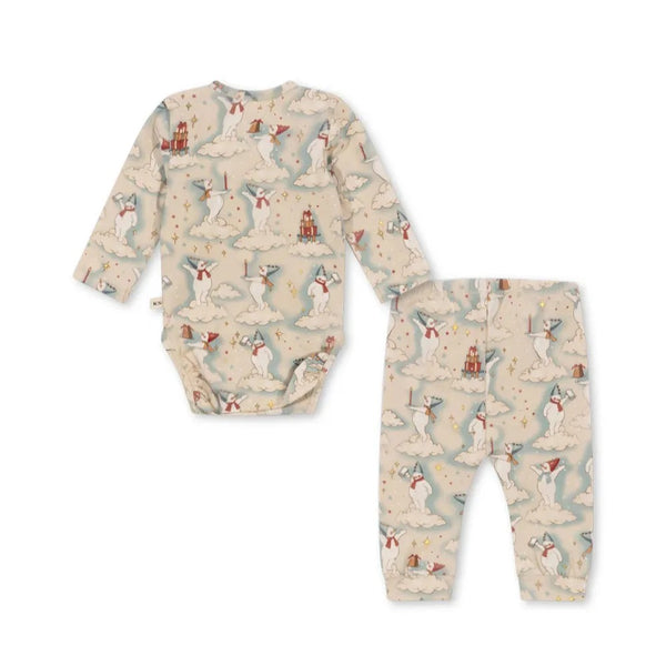 Snow Baby Wrap Romper and Leggings Set