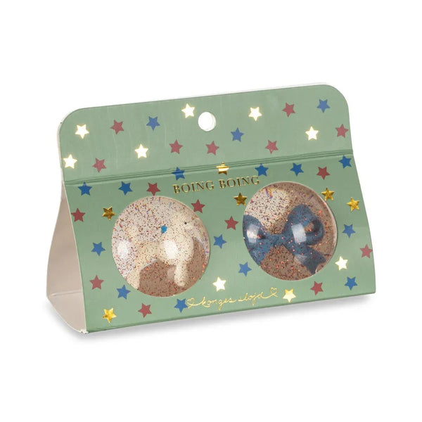 Bow + Poodle Glitter Bouncy Ball Set