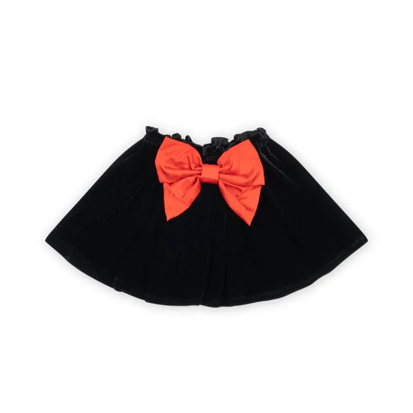 Gia Velvet Skirt with Bow (Black)