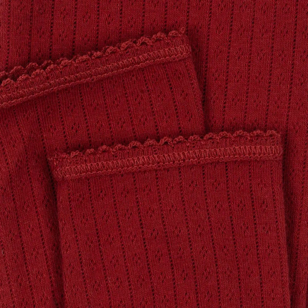 Minnie Cotton Pointelle Baby Bottoms (Red Dahlia)