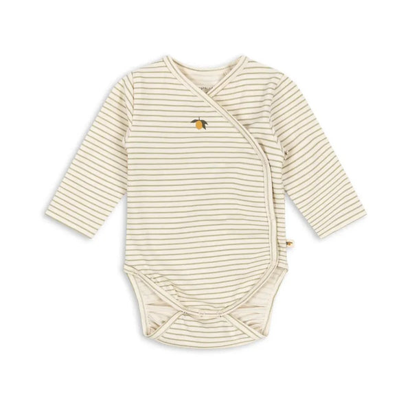 Stripe Wrapover Bodysuit (Tea Stripe)