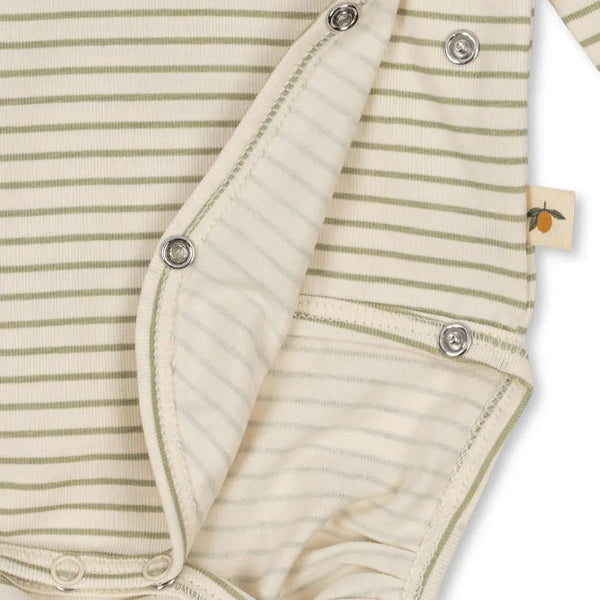 Stripe Wrapover Bodysuit (Tea Stripe)