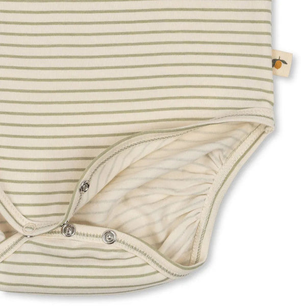 Basic Cotton Lemon Bodysuit (Tea Stripe)