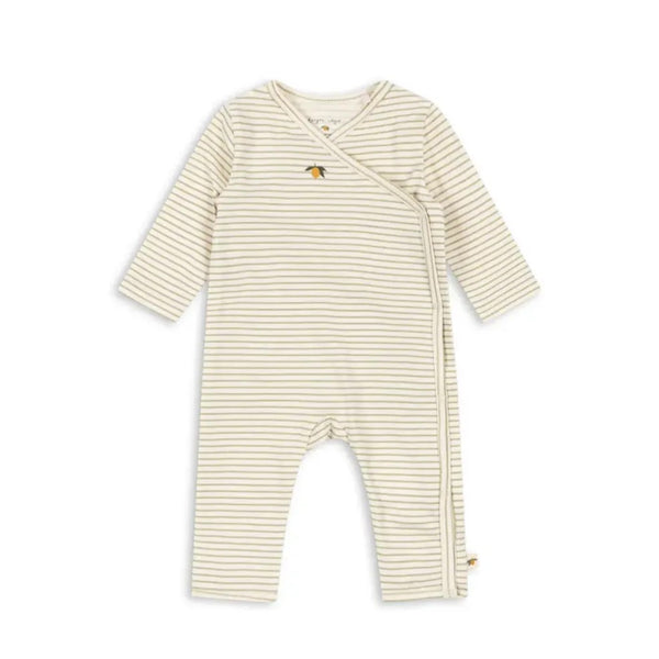 Stripe Wrapover Onesie Baby Romper (Tea Stripe)