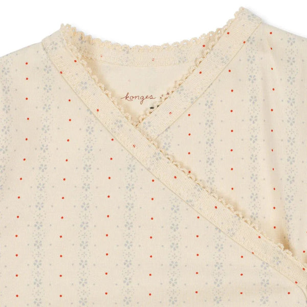 Floral Dot Wrapover Onesie Baby Romper (Fete De Fleur)