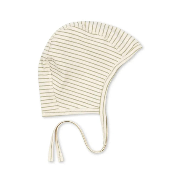 Organic Cotton Baby Bonnet (Tea Stripe)