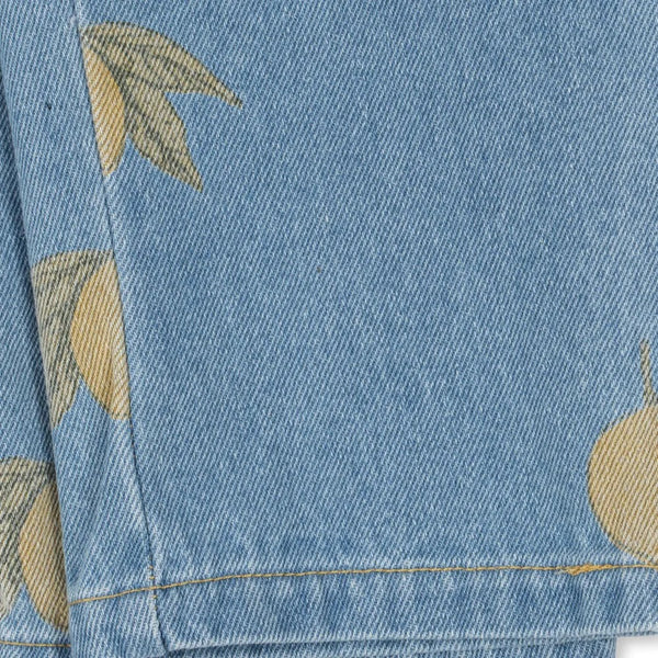 Magot Lemon Print Cotton Denim Pants