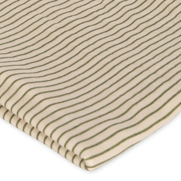 Stripe Large Organic Cotton Muslin Swaddle (Tea Stripe)