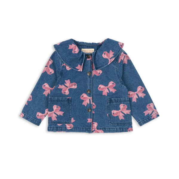 Magot Bow Print Cotton Denim Jacket (Bella Bow)