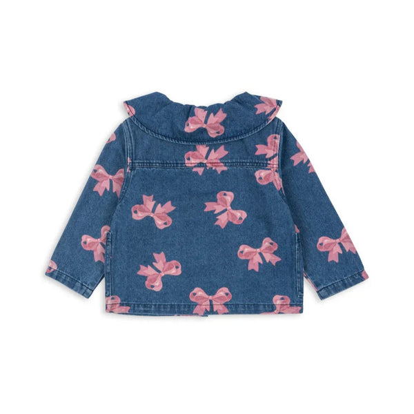 Magot Bow Print Cotton Denim Jacket (Bella Bow)