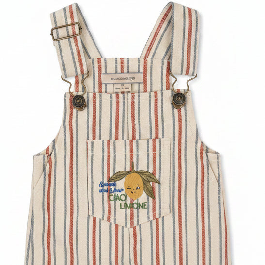 Frankie Cotton Twill Stripe Dungarees (Stripe Winds)