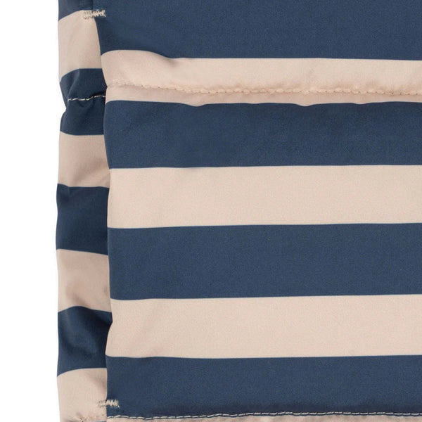 Nuka Striped Hooded Quilted Puffer Jacket (Bleu Noir)
