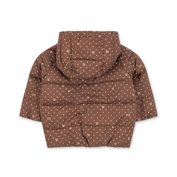 Nuka Cherry Polkadot Hooded Quilted Puffer Jacket (Cherry Dot Marrone)