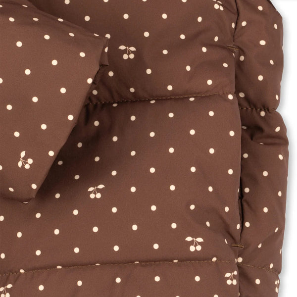 Nuka Cherry Polkadot Hooded Quilted Puffer Jacket (Cherry Dot Marrone)