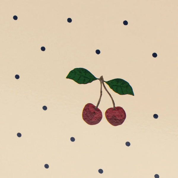 Cherry Print Polka Dot Wooden Dolls Bed