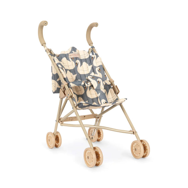 Swan Print Cotton Quilted Dolls Stroller