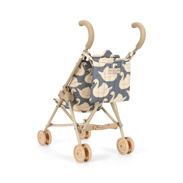 Swan Print Cotton Quilted Dolls Stroller