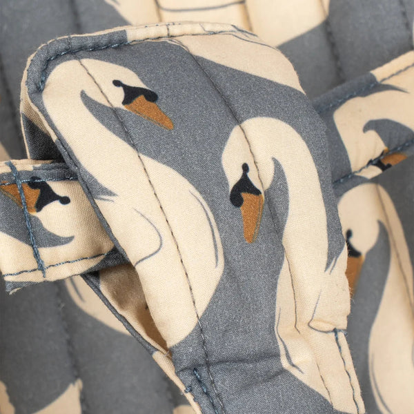 Swan Print Cotton Quilted Dolls Stroller