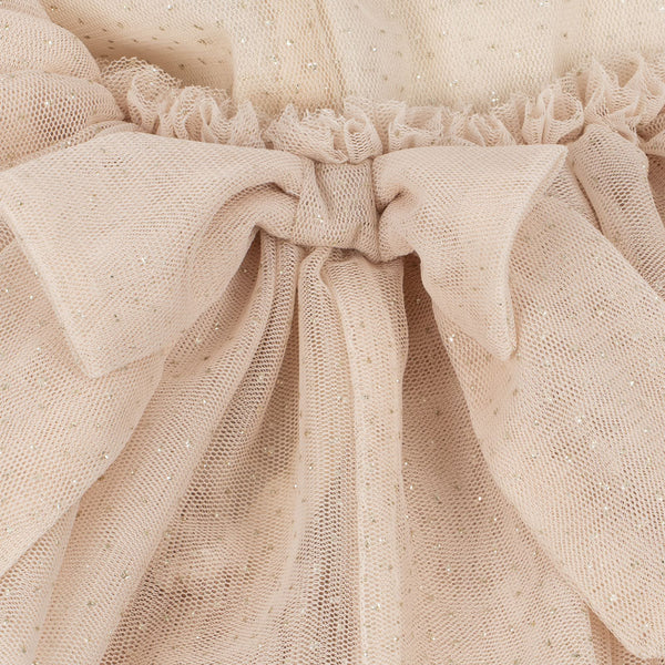 Fay Glitter Tulle Ruffle Party Dress (Bleached Sand)