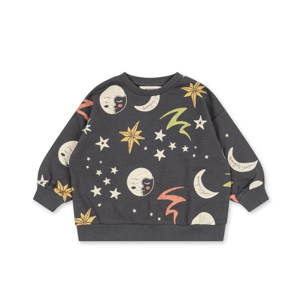 Loupy Luna Lightning Print Cotton Sweatshirt