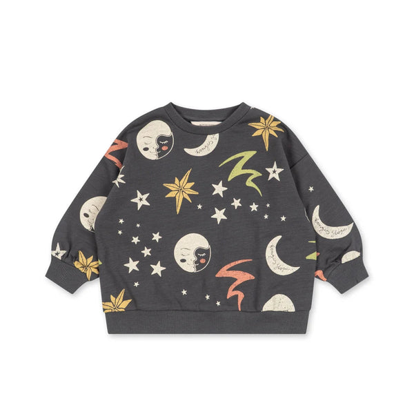 Loupy Luna Lightning Print Cotton Sweatshirt