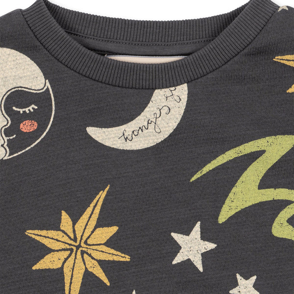 Loupy Luna Lightning Print Cotton Sweatshirt