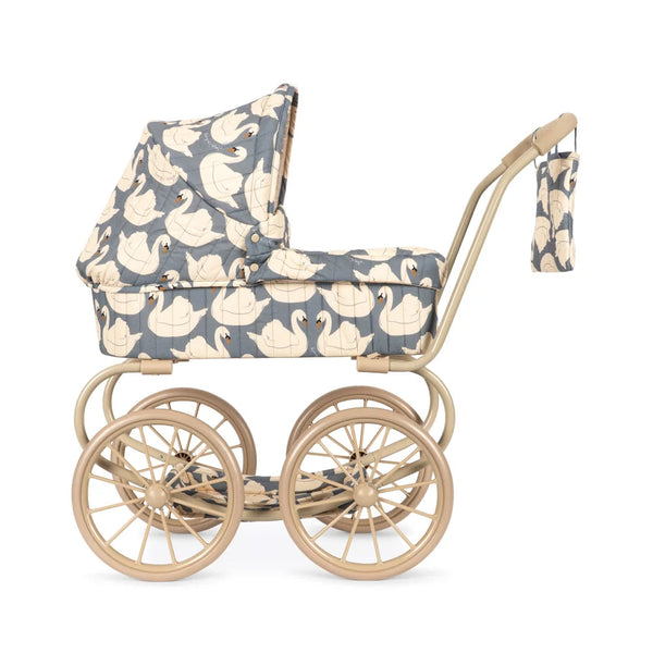 Minnie Swan Print Vintage Traditional Dolls Pram