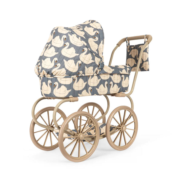 Minnie Swan Print Vintage Traditional Dolls Pram