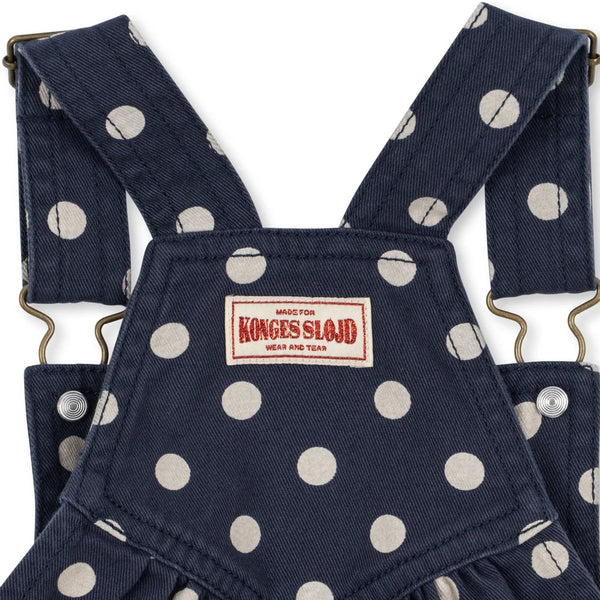 Nola Polkadot Classic Denim Dungarees (Dot Nuit)