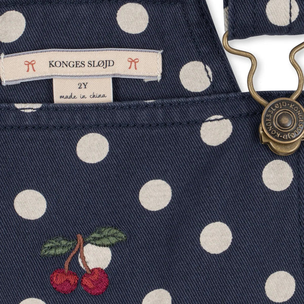 Nola Polkadot Classic Denim Dungarees (Dot Nuit)