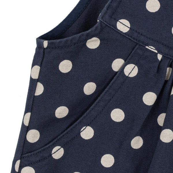 Nola Polkadot Classic Denim Dungarees (Dot Nuit)