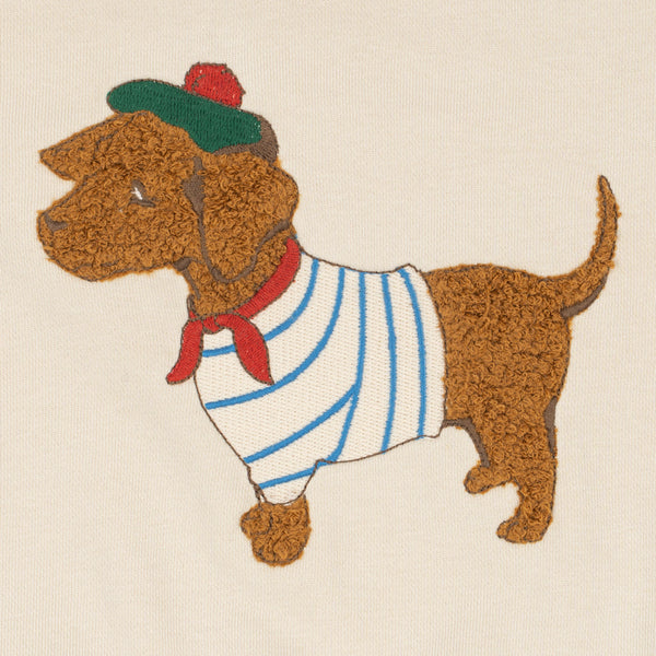 Spotty Dog Cotton Collared Polo Sweatshirt (Brown Rice)