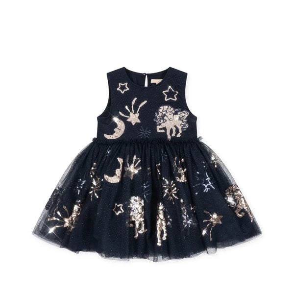 Yvonne Sequin Dreamy Print Tulle Party Dress (Sognante)