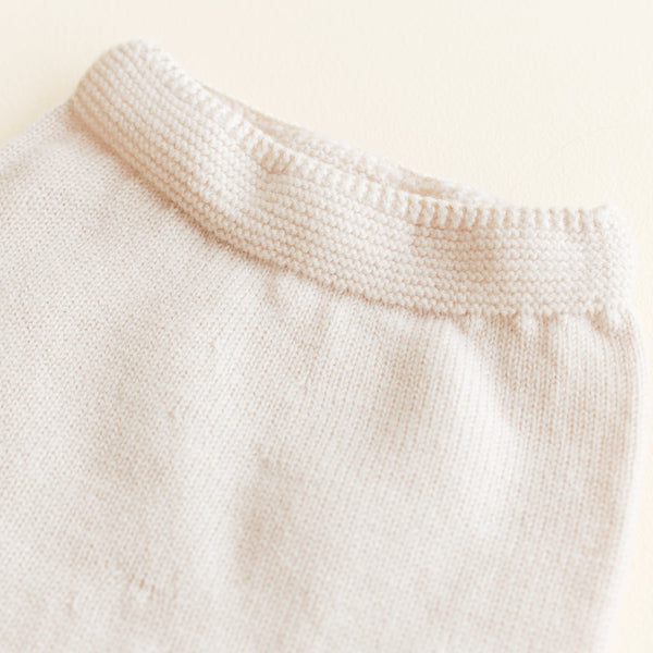 Guido Fine Knit Merino Wool Baby Bottoms (Cream)