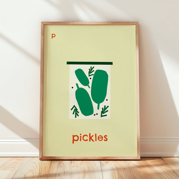 P for Pickles- Alphabet Art Print