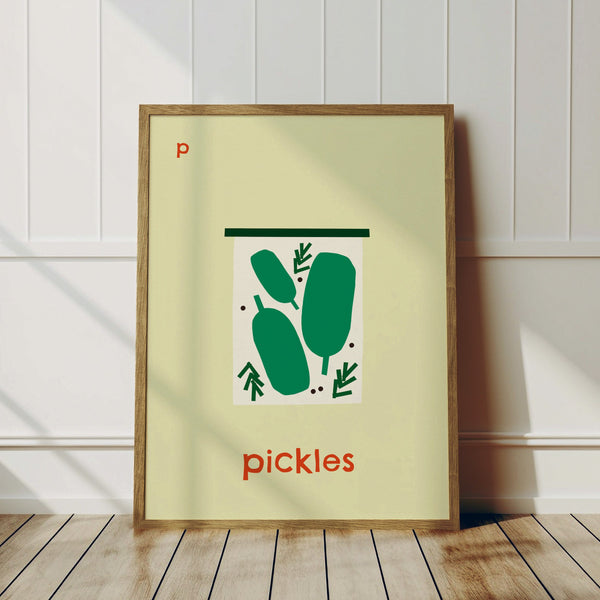 P for Pickles- Alphabet Art Print
