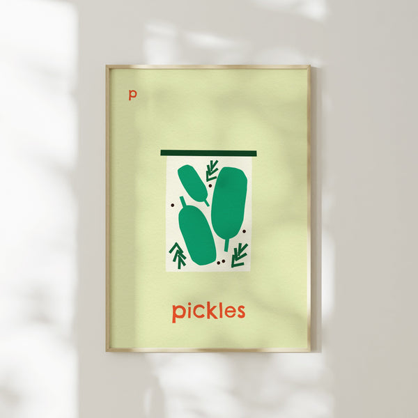 P for Pickles- Alphabet Art Print