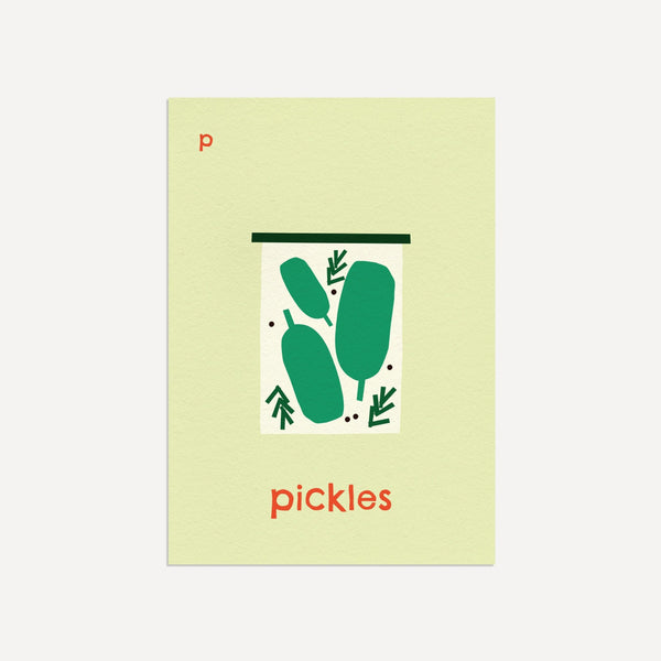 P for Pickles- Alphabet Art Print